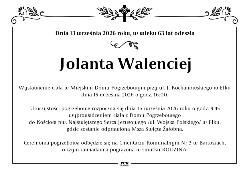 Jolanta Walenciej - nekrolog
